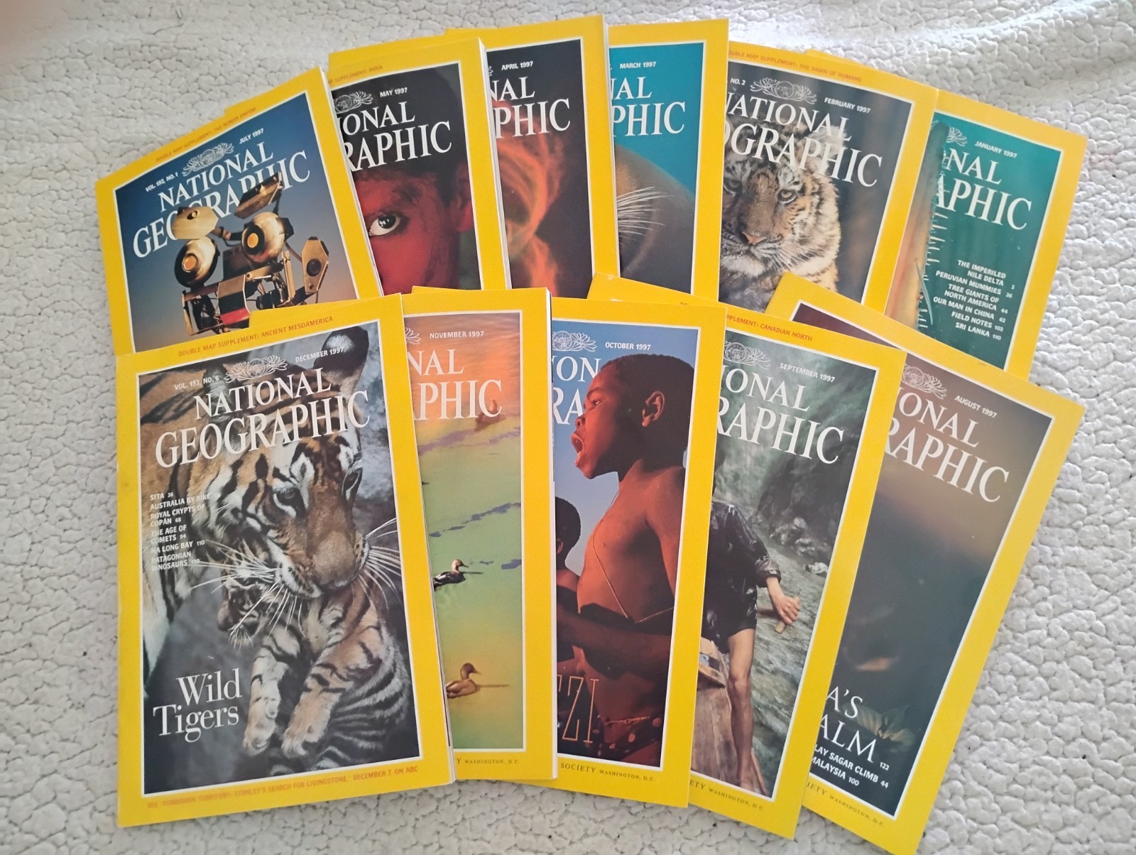 National Geographic 1997. ONE $5.99 Any 3 @ $8.75- 6 or more $16.00 FREE Ship