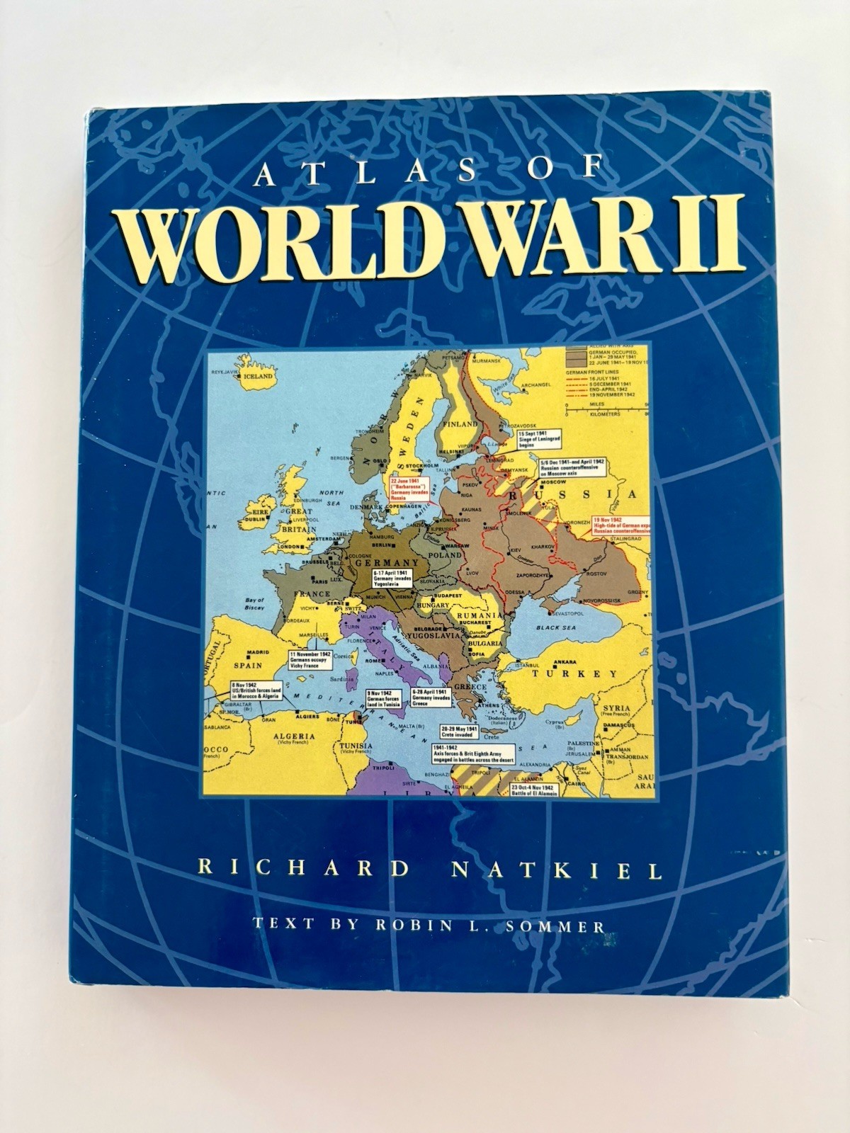 Atlas of World War II Richard Natkiel Hardcover Military History Maps
