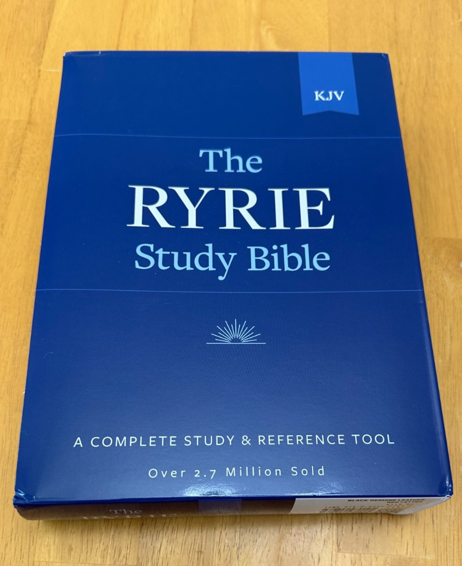 Ryrie Study Bible Black Genuine Leather KJAV Red Letter Like New
