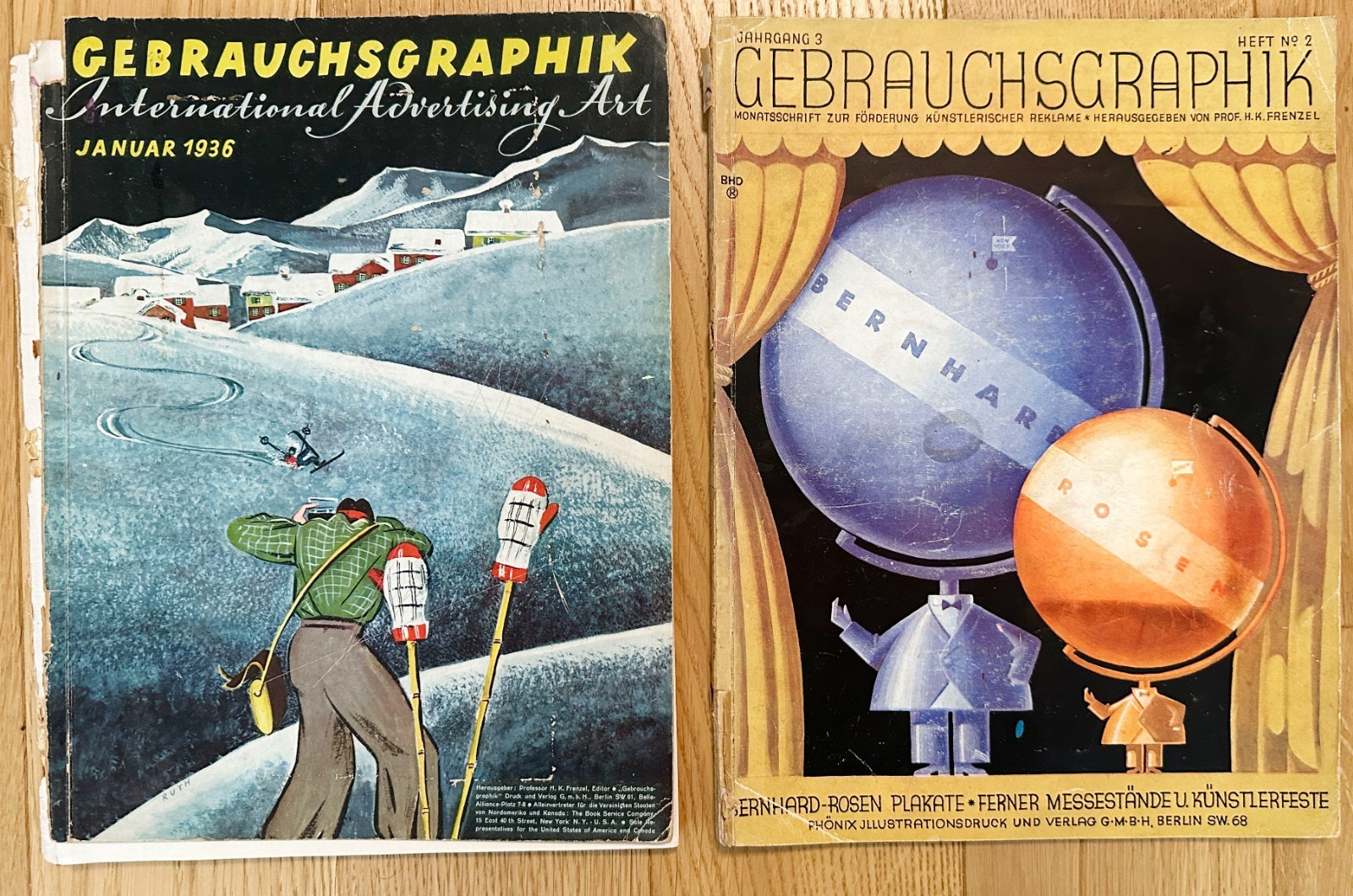 Lot of Gebrauchsgraphik Magazines 1924-37, Advertising Art Design Typography