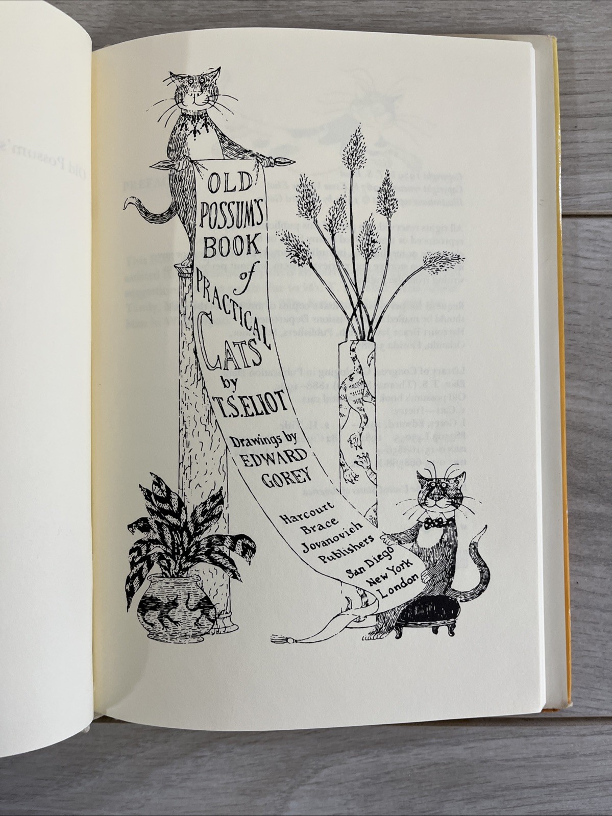 1982 Old Possum’s Book of Practical Cats – T.S. Eliot 1st Edition, Edward Gorey