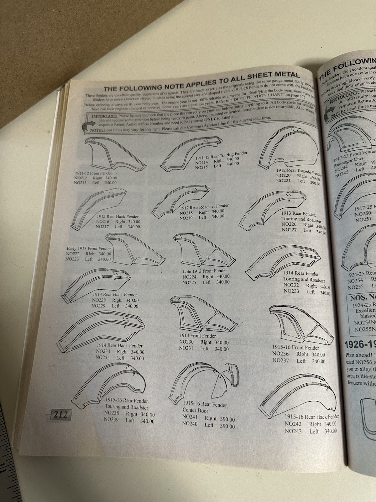 Lang’s Old Car Parts Model T Ford Parts 2017 Catalog 272 Pages