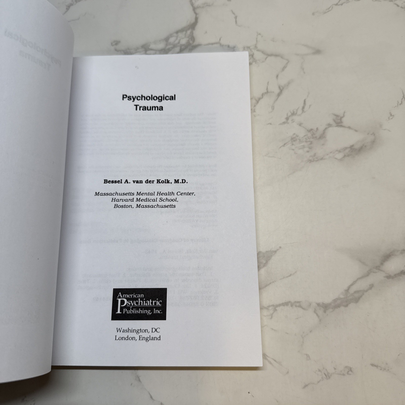 Psychological Trauma by Bessel A. van van der Kolk (1987 First EditionPaperback)