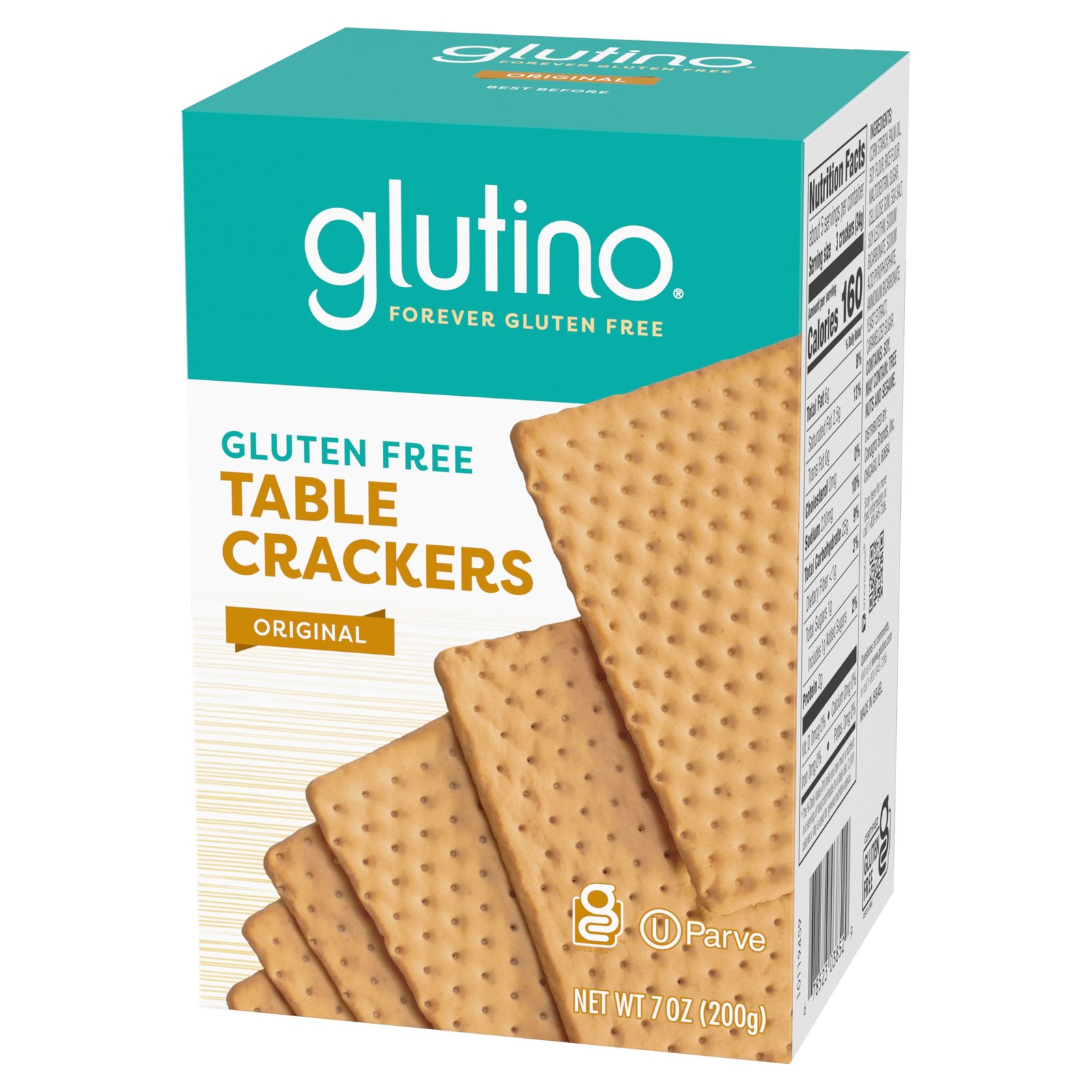 Glutino Gluten Free Table Crackers, Premium Squares, Original, Kosher, 7 oz