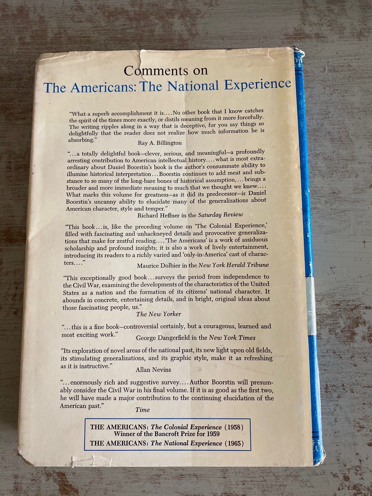 The Americans : The Colonial Experience by Daniel J. Boorstin Hardcover.