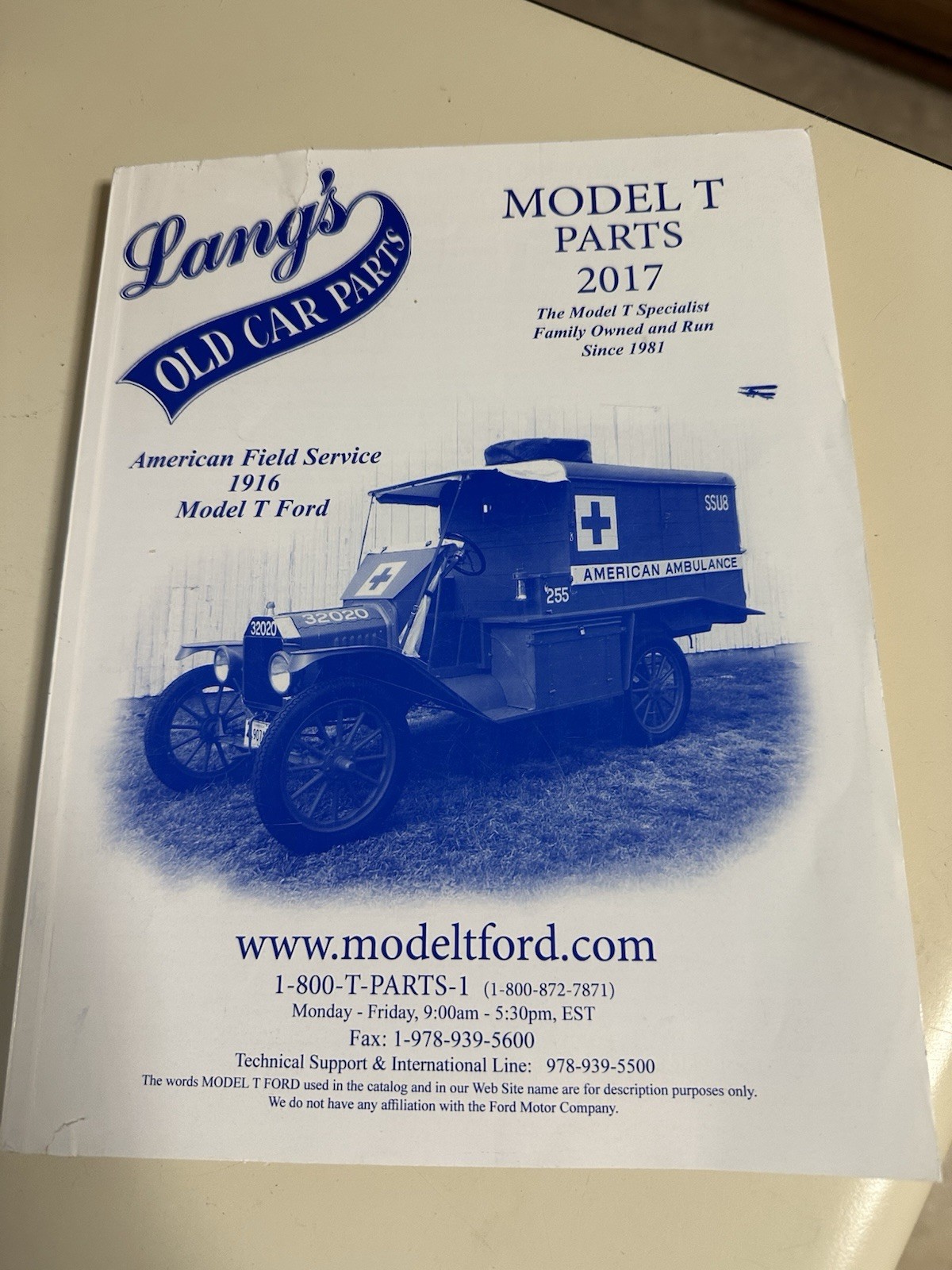 Lang’s Old Car Parts Model T Ford Parts 2017 Catalog 272 Pages