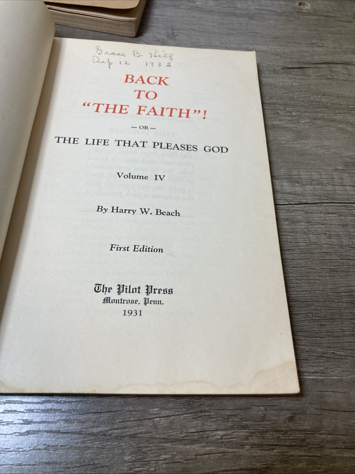 Back to “the Faith”! Vol I–IV Harry Beach 1920s Vintage Christian Book Set RARE