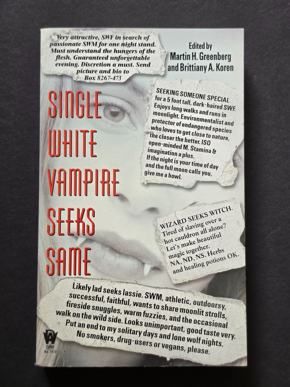 Single White Vampire Seeks Same Edited by Martin Harry Greenberg & Koren