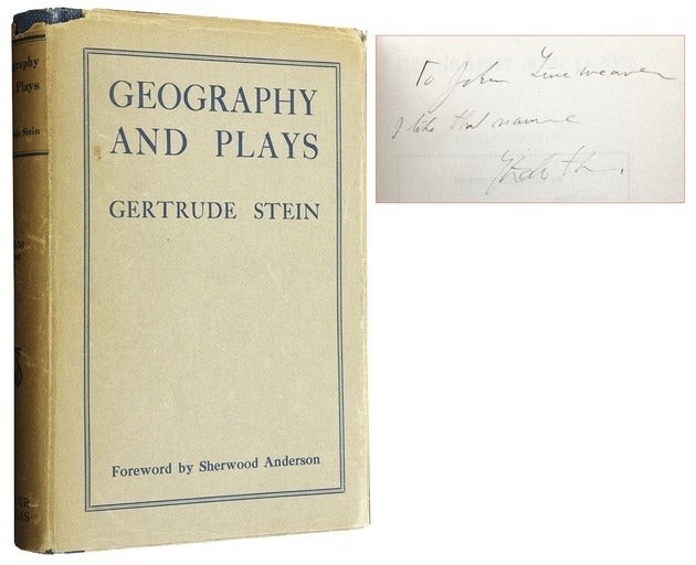 Gertrude STEIN / Geography and Plays Signed 1st Edition 1922