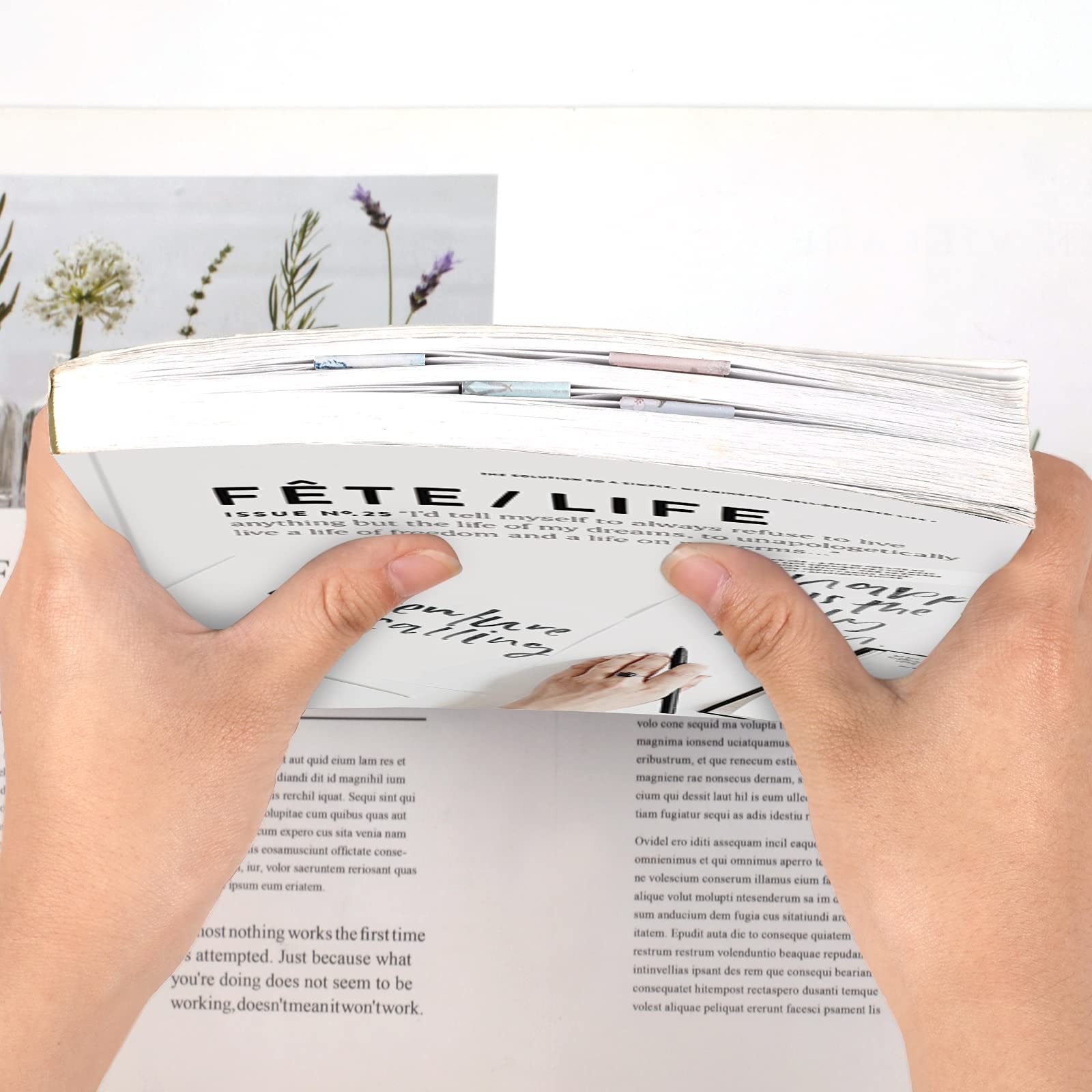 Floral Magnetic Bookmarks, 15 Pcs Page Markers for Books, Women, Multicolor