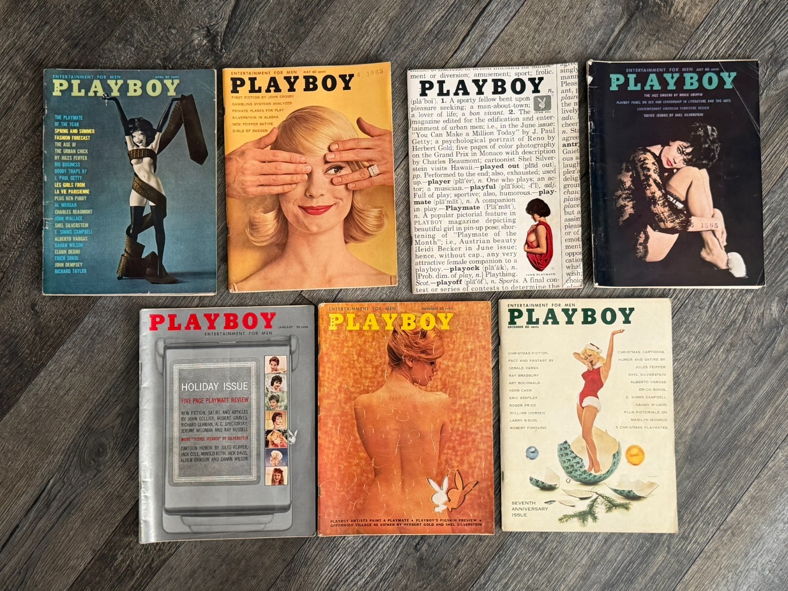 PLAYBOY MAGAZINE 1960 1961 7pc Lot Hot Girl Sexy Babe Blonde Brunette Lingerie
