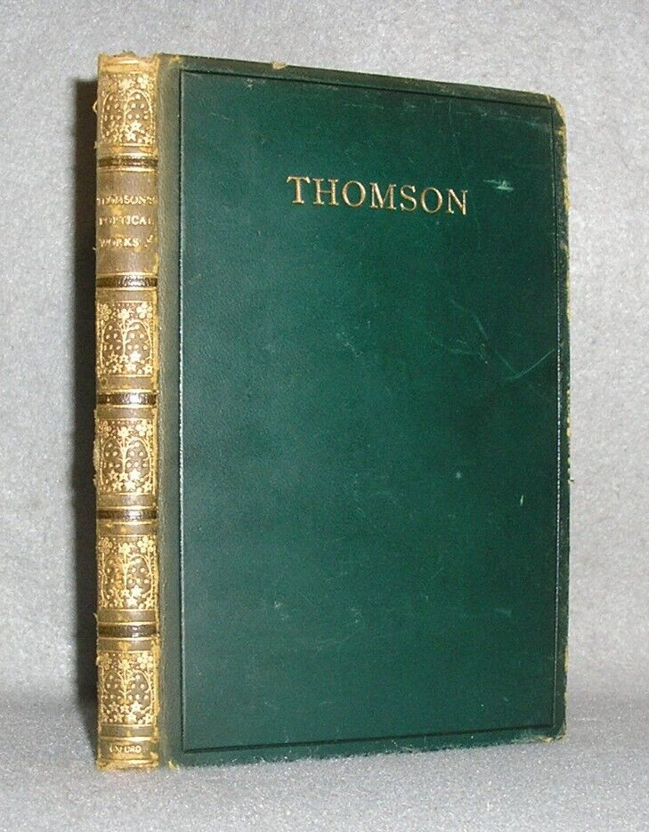 Antique Decorative Poetry Book James Thomson Complete Poetical Work Leather 1907